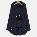Women's Teddy Coat Cat Animal Front Pocket Hoodies by DailySale