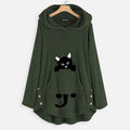 Women's Teddy Coat Cat Animal Front Pocket Hoodies by DailySale