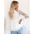 Women's Tunic Blouse Eyelet Top V Neck Tops by DailySale