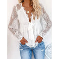 Women's Tunic Blouse Eyelet Top V Neck Tops by DailySale