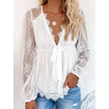 Women's Tunic Blouse Eyelet Top V Neck Tops by DailySale