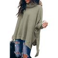 Women's Turtle Cowl Neck Long Batwing Sleeve Sweater by DailySale