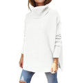 Women's Turtleneck Oversized Sweaters Long Batwing Sleeve Spilt Hem Tunic by DailySale