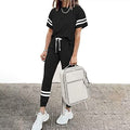 Women's Two Piece Outfits Casual Tracksuits Short Sleeve Sweatsuits with Pockets by DailySale