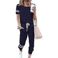 Women's Two Piece Outfits Casual Tracksuits Short Sleeve Sweatsuits with Pockets by DailySale