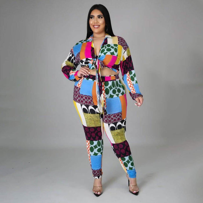 Women's Two-Piece Stretch Set Long Sleeve Crop Top by DailySale