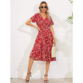 Women's V Neck Casual Boho Loose Midi Dress by DailySale