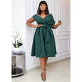Women's V-Neck Elegant A-Line Dress by DailySale