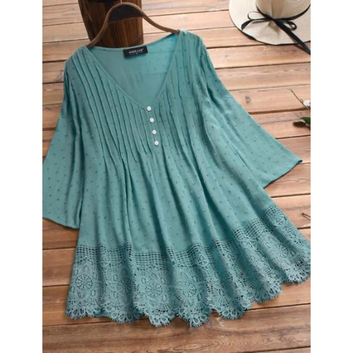 Women's V-Neck Floral Lace Top by DailySale