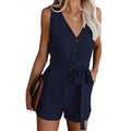 Women's V Neck Jumpsuits Casual Sleeveless Romper by DailySale