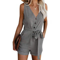 Women's V Neck Jumpsuits Casual Sleeveless Romper by DailySale