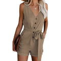 Women's V Neck Jumpsuits Casual Sleeveless Romper by DailySale