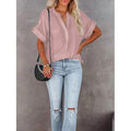 Women's V-Neck Loose Shirt Short Sleeve Top by DailySale