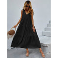 Women's V-neck Ruffle Hem Solid Dress by DailySale