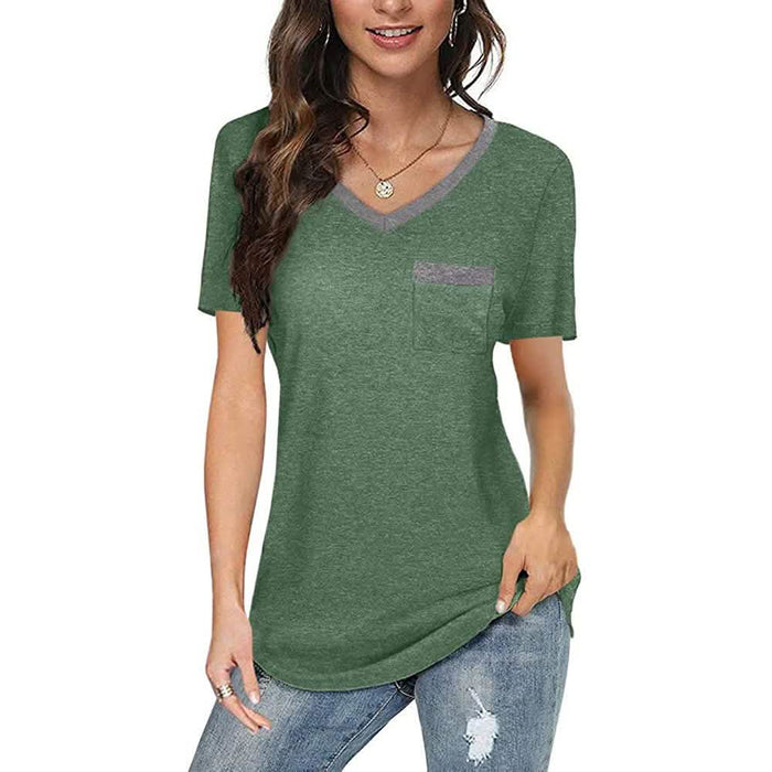 Womens V Neck Short Sleeve Tops by DailySale