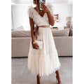 Women's V-Neck Solid Pleated Dress by DailySale
