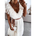 Women's V-Neck Solid Pleated Dress by DailySale