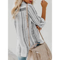 Women's V-Neck Striped Roll-Up Cuff Shirt by DailySale