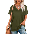 Women's V Neck T Shirts Basic Short Sleeve Tees Tops by DailySale