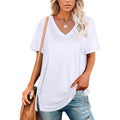 Women's V Neck T Shirts Basic Short Sleeve Tees Tops by DailySale