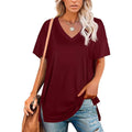 Women's V Neck T Shirts Basic Short Sleeve Tees Tops by DailySale