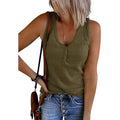 Womens V Neck Tank Tops Summer Ribbed Sleeveless by DailySale