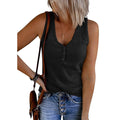 Womens V Neck Tank Tops Summer Ribbed Sleeveless by DailySale
