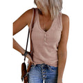 Womens V Neck Tank Tops Summer Ribbed Sleeveless by DailySale