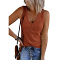 Womens V Neck Tank Tops Summer Ribbed Sleeveless by DailySale