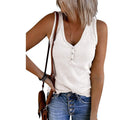 Womens V Neck Tank Tops Summer Ribbed Sleeveless by DailySale
