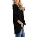 Womens Waffle Knit Tunic Blouse Tie Knot Henley Tops by DailySale