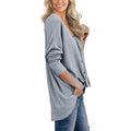 Womens Waffle Knit Tunic Blouse Tie Knot Henley Tops by DailySale