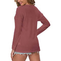 Women's Waffle Knit Tunic Tops Loose Long Sleeve