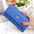 Womens Wallets Purses Plaid PU Leather Long Wallet Hasp Phone Bag by DailySale