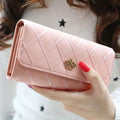 Womens Wallets Purses Plaid PU Leather Long Wallet Hasp Phone Bag by DailySale
