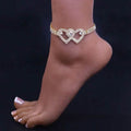 Women's White Ankle Bracelet Chandelier Heart by DailySale