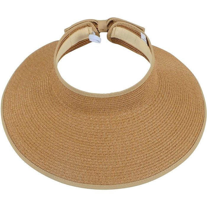 Women's Wide Brim Roll-up Straw Sun Hat Sun Visor by DailySale