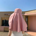 Women's Wide Brim Shawl Sun Hat with Neck Cover by DailySale
