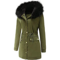 Women's Winter Coat Warm Thick Black Fleece Lined Wide Furry Hood Parka by DailySale