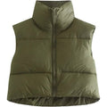 Women's Winter Crop Vest Lightweight Sleeveless Warm Outerwear Puffer Vest Padded Gilet by DailySale