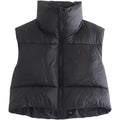 Women's Winter Crop Vest Lightweight Sleeveless Warm Outerwear Puffer Vest Padded Gilet by DailySale