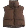 Women's Winter Crop Vest Lightweight Sleeveless Warm Outerwear Puffer Vest Padded Gilet by DailySale