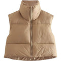 Women's Winter Crop Vest Lightweight Sleeveless Warm Outerwear Puffer Vest Padded Gilet by DailySale