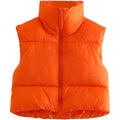 Women's Winter Crop Vest Lightweight Sleeveless Warm Outerwear Puffer Vest Padded Gilet by DailySale