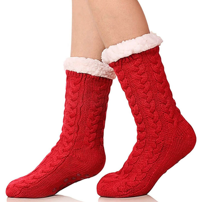 Women's Winter Super Soft Warm Cozy Fuzzy Fleece-Lined with Grippers Slipper Socks by DailySale