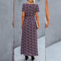 Women's Wrap V Neck Maxi Dresses Short Sleeve Split Casual Long Dress by DailySale