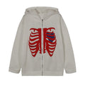Women's Zip Up Skeleton Letter Hoodie Sweatshirt by DailySale