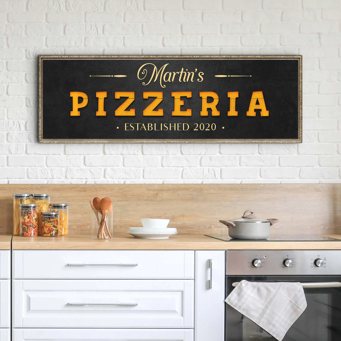 Wood Pizzeria Sign by Tailored Canvases