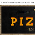 Wood Pizzeria Sign by Tailored Canvases