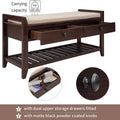 Wood Storage Bench with 2 Drawer Shoe Rack by DailySale